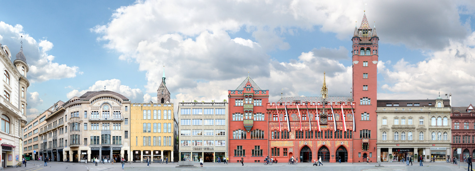 Basle Cityscape Basel with Marktplatz and Town Hall