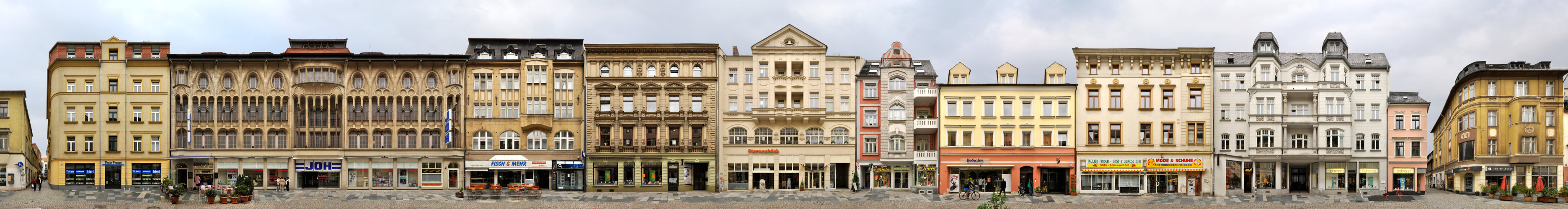 Zwickau Jugendstil Kaufhaus Joh Panorama Fassade