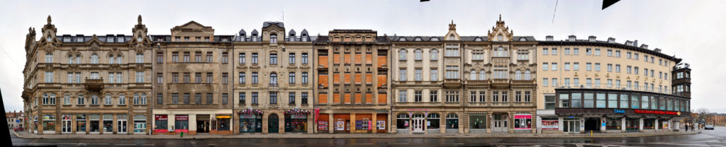 Zwickau Fassaden Schumannstrasse Panorama