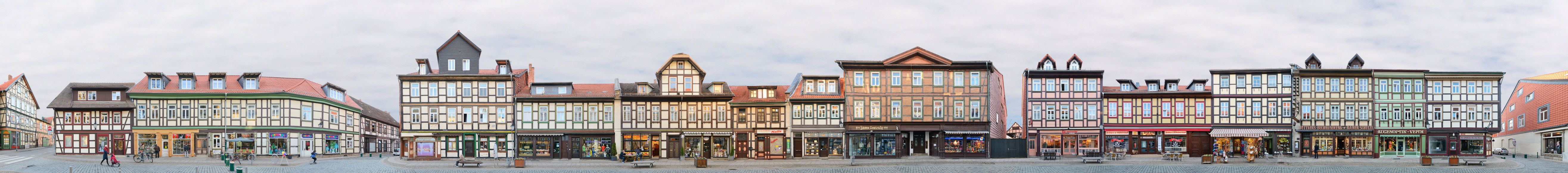 Wernigerode Westernstrasse Fachwerkhäuser Panorama