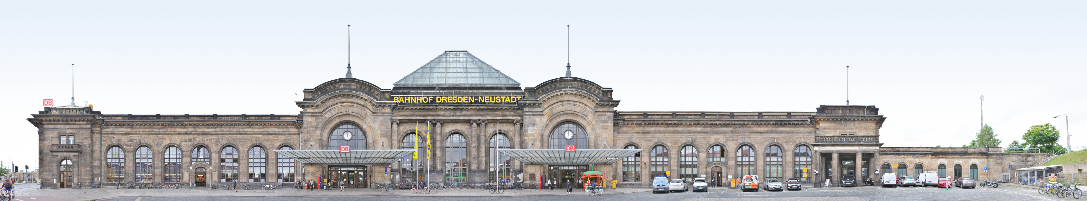 train station Dresden Neustadt in Saxony Facade and Architecture