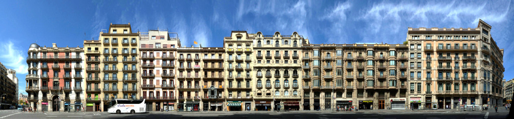 Ronda de la Universitat Fassaden in Barcelona Spanien, Architekturfotografie