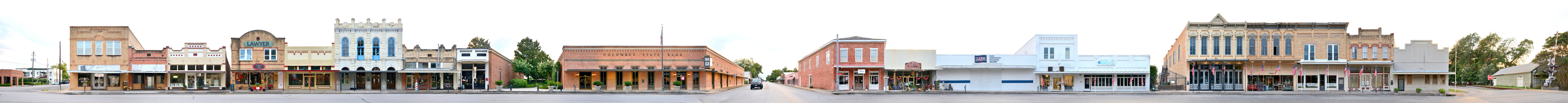 Columbus State Bank street front in Texas, USA