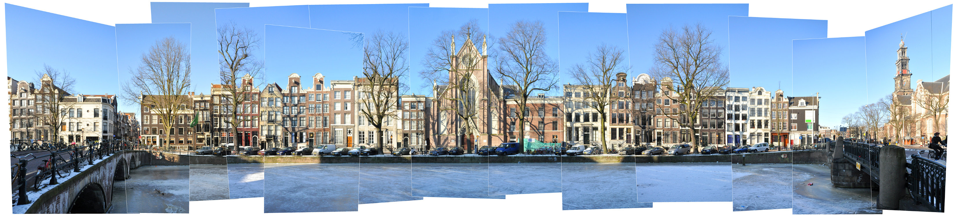 Onze-Lieve-Vrouwekerk in Amsterdam street front on Keizersgracht