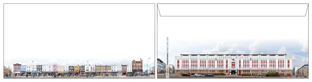 London DL Envelope Layout Streetline Panorama Images